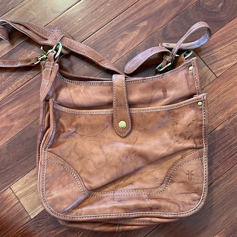 Frye cross body brown leather bag